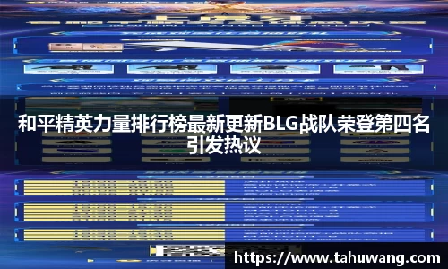 和平精英力量排行榜最新更新BLG战队荣登第四名引发热议